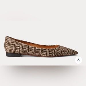 Ralph Lauren Brown Kendrya Herringbone Tweed Ballet Flats